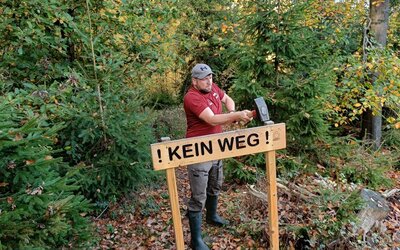 "Kein Weg"-Schild FHH-Gebiet