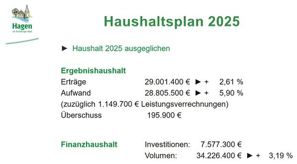 Übersicht Haushaltsplan 2025